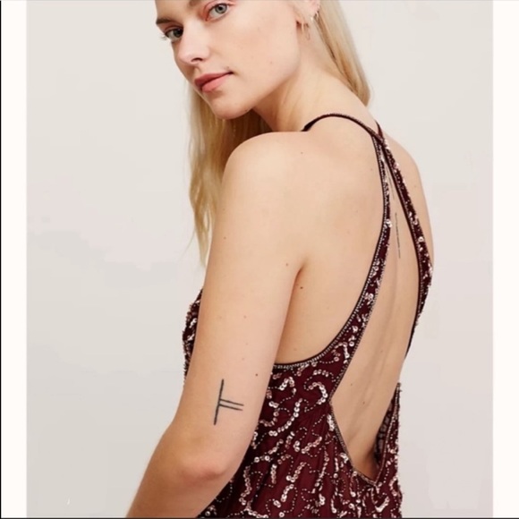 STUNNING RARE Free People Sassy Glam! Sequin Open Back Flying High Mini Dress - Picture 15 of 16